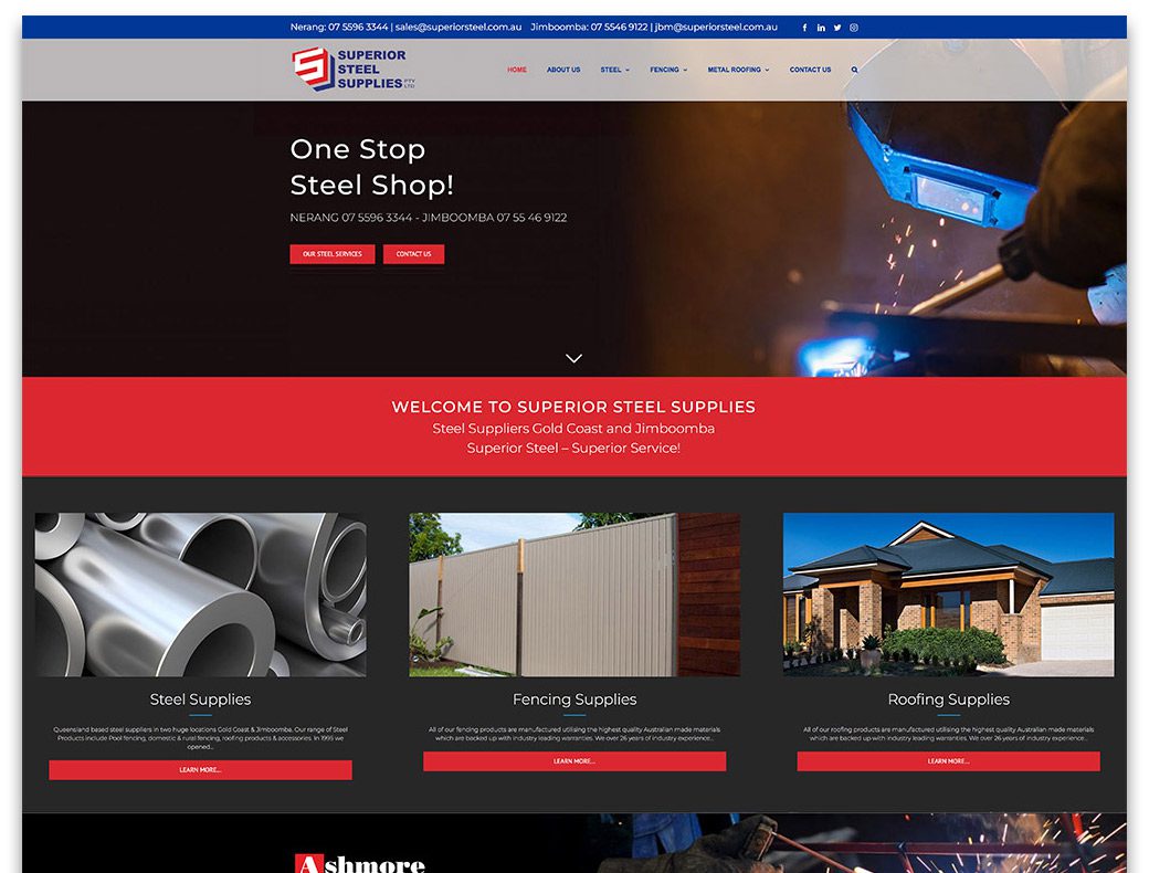 Superior Steel Website deigned & built by GNT Graphic Services