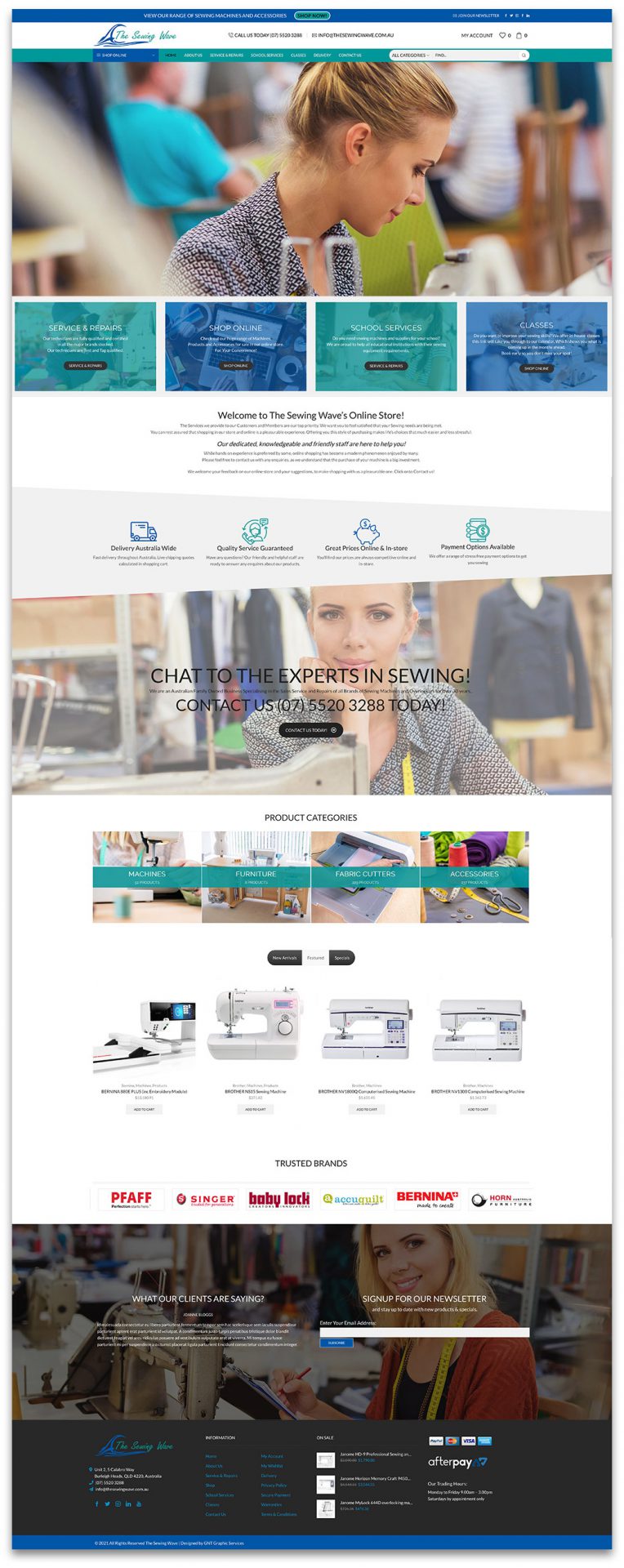 The Sewing Wave Website deigned & built by GNT Graphic Services