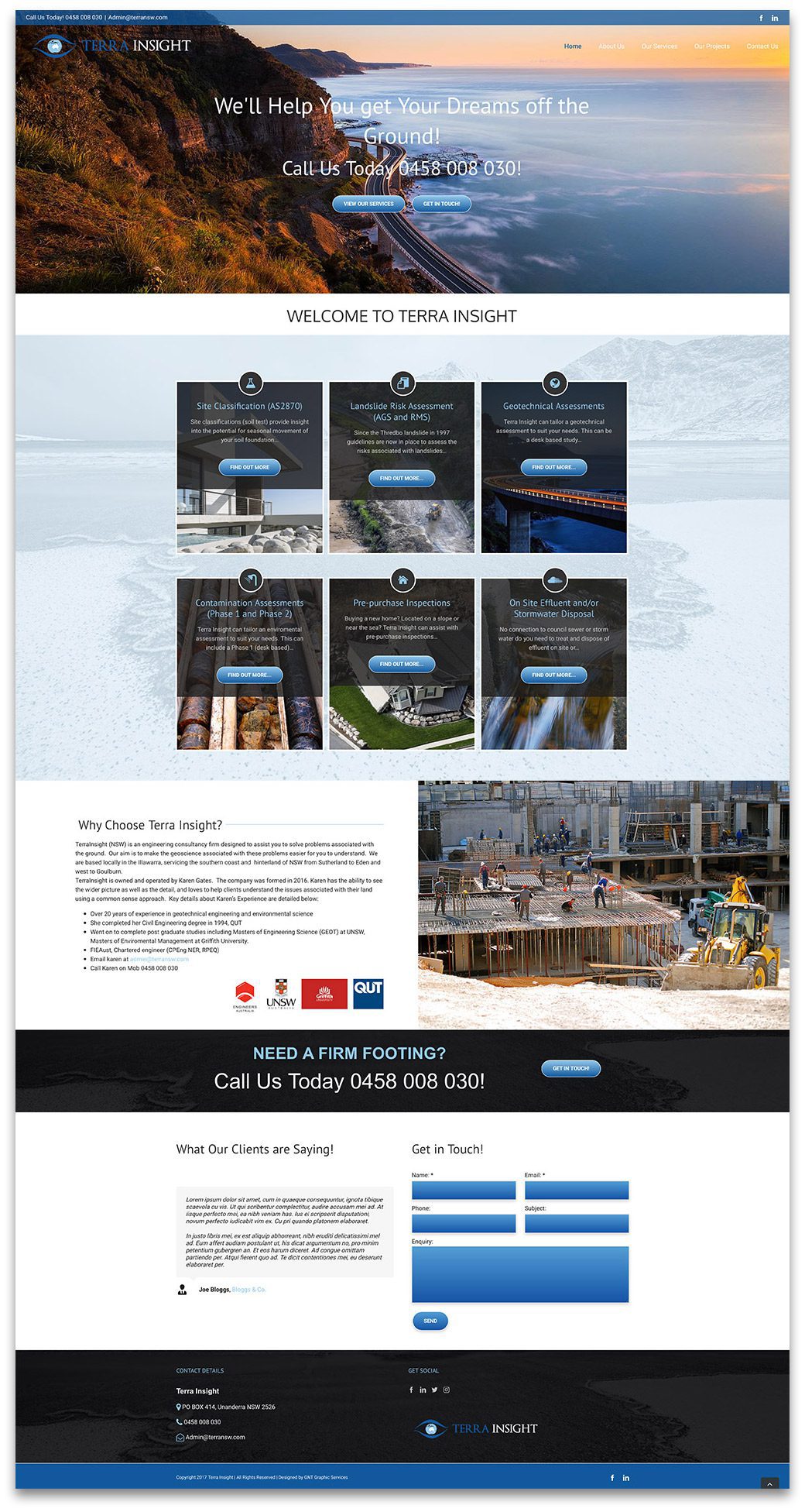 Terra Insight Website deigned & built by GNT Graphic Services