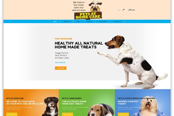 Pets At Home Care Website deigned & built by GNT Graphic Services